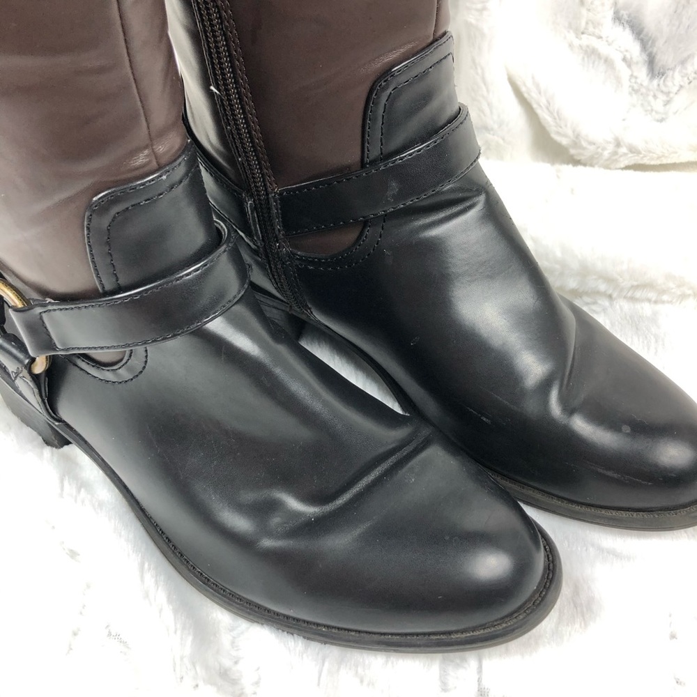 Chaps Brown And Black Rider Boots with a Buckle 7B - Picture 11 of 14